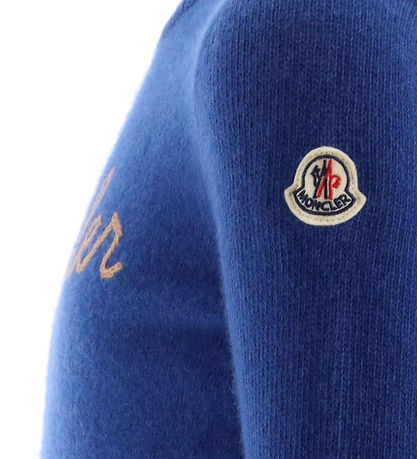 Moncler Bluse - Uld - Blå m. Brun