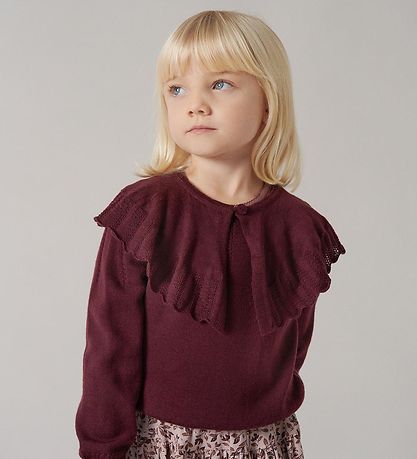 MarMar Bluse - Uld - Thulla - Deep Mulberry m. Krave