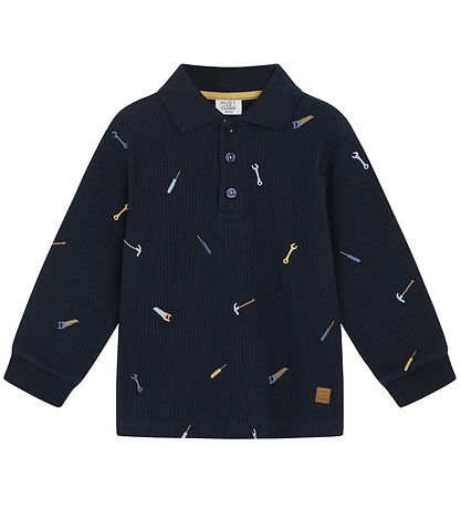 Hust and Claire Polobluse - Rib  Stevie - Navy m. Værktøj