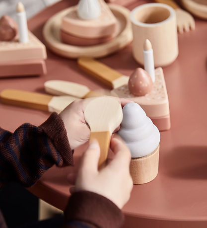 Flexa Play Service - 10 stk. - Mustard/Naturalwood