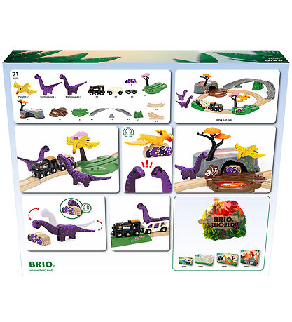 BRIO World Togbanesæt m. Dinosaurer - 21 dele - 36094