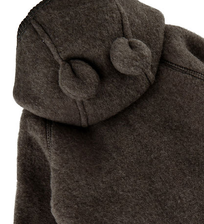 Mikk-Line Køredragt m. Hætte - Uld - Dark Brown Melange