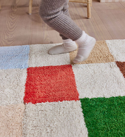 OYOY Gulvtæppe - Chess Rug - 168x84 cm - Multi