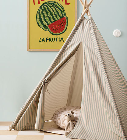 Kids Concept Legetelt - Tipi Stripe - Blå/Hvid