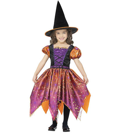 Smiffys Udklædning - Moon & Stars Witch - Lilla/Orange