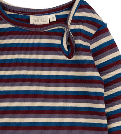 Petit Piao Body l/æ - Rib - Modal - Dark Cherry Multi Stripe
