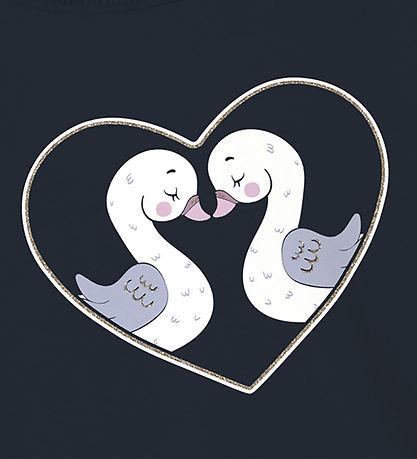Name It Sweatshirt - NmfVenus - Dark Sapphire/Heart Swans