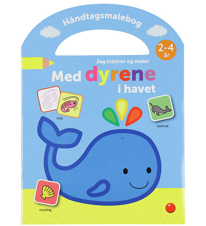 Forlaget Bolden Håndtagsmalebog m. klistermærker - Med Dyrene i 