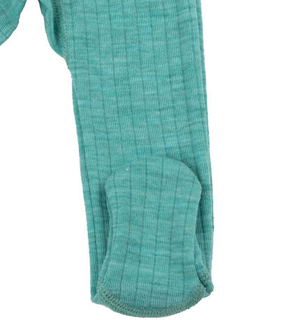 Joha Leggings m. Fødder - Uld - Grøn