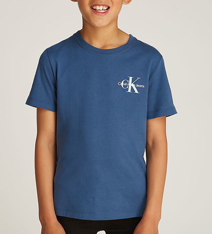 Calvin Klein T-shirt - Chest Monologo - Ensign Blue