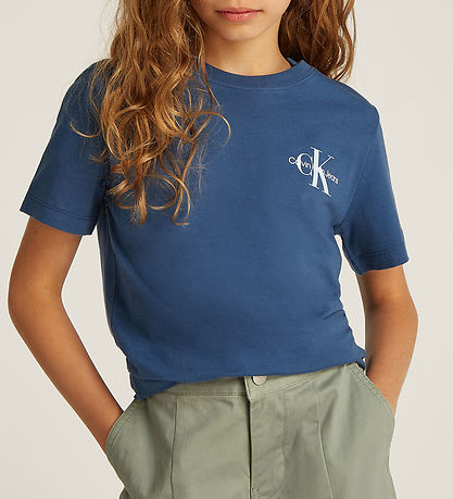 Calvin Klein T-shirt - Chest Monologo - Ensign Blue