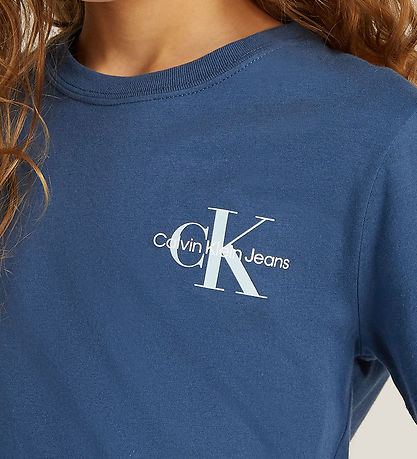 Calvin Klein T-shirt - Chest Monologo - Ensign Blue