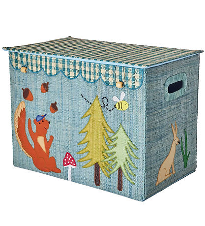 Rice Opbevaringskurv - Raffia - Stor - Happy Forest Theme