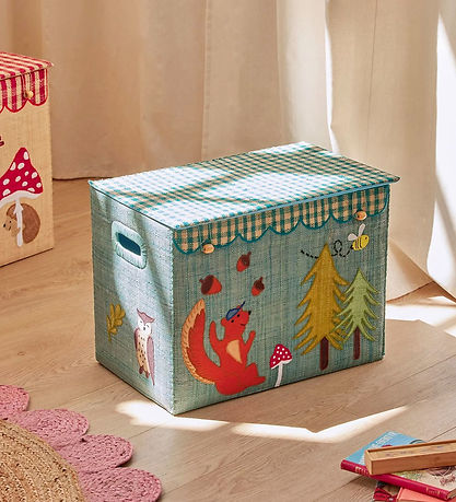 Rice Opbevaringskurv - Raffia - Stor - Happy Forest Theme