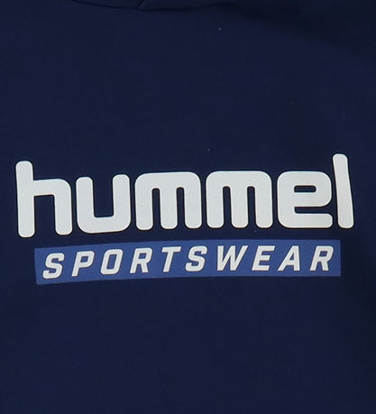 Hummel Hættetrøje - hmlJr Logo Hoodie - Dress Blue