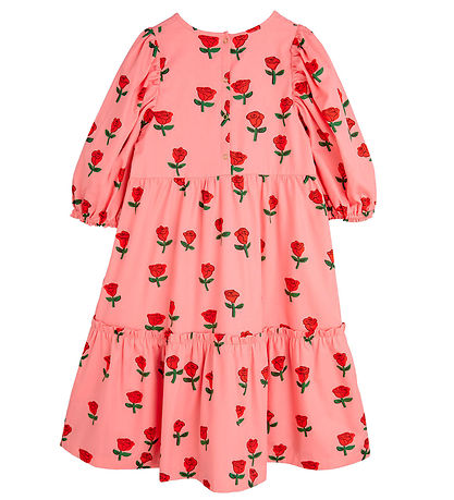 Mini rodini Kjole - Roses AOP Puff - Pink