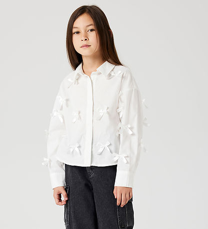 Name It Skjorte - NkfOlara - Bright White/Bow