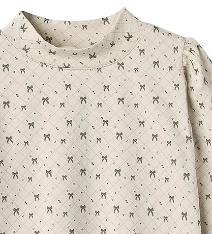 Fliink Bluse - Kelly Puff - Sandshell m. Sløjfer