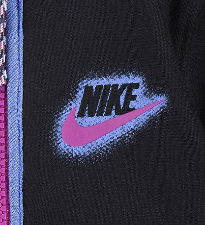 Nike Træningssæt - Cardigan/Bukser - Sort/Lilla