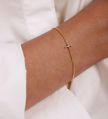 Design Letters Armbånd - F - 18K Guldbelagt