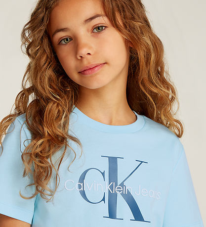 Calvin Klein T-shirt - Ck Monogram - Ozone Blue