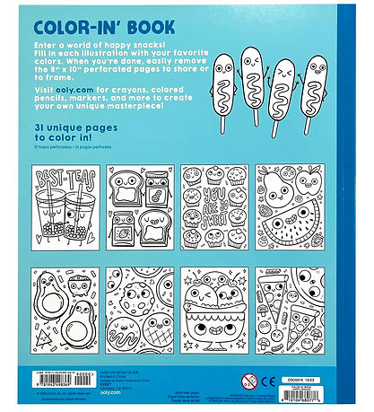 Ooly Malebog - Color-in' Book - Happy Snacks