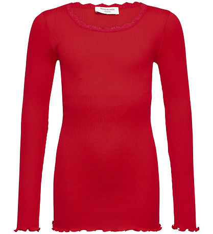 Rosemunde Bluse - Beatha - Rib - Crimson m. Blonder
