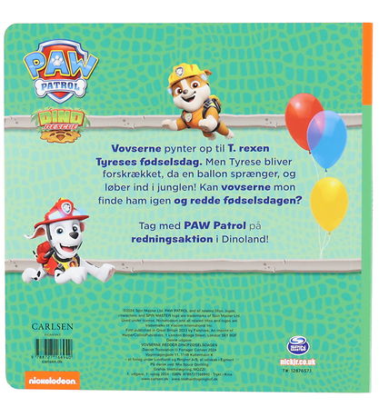 Forlaget Carlsen Bog - Paw Patrol - Vovserne Redder Dinofødselsd