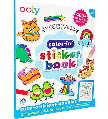 Ooly Klistermærkebog - Color-in - Cute-A-Licious Doodles