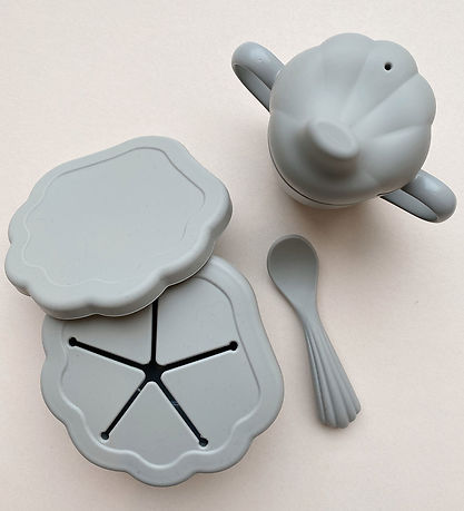 Konges Sløjd Spisesæt - Silicone - 3 dele - Light Blue
