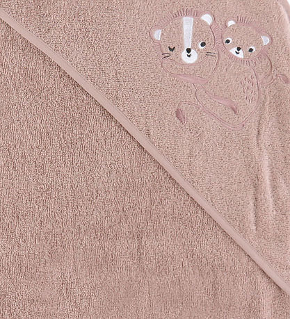 Nørgaard Madsens Babyhåndklæde - 75x75 cm - Mauve m. Løver