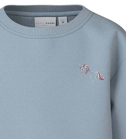Name It Sweatshirt - NmfVallene - Subdued Blue/Unicorn
