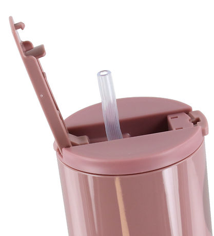 Design Letters Kop m. Sugerør - Travel - 330 ml - Rosa