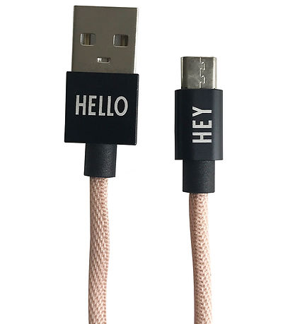 Design Letters Lightning Ladekabel - 1 m - Rosa
