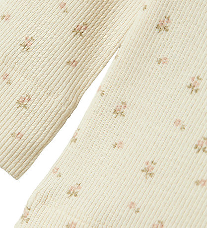 Lil' Atelier Bluse - Rib - NmfGago - Turtledove/FLOWER