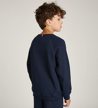 Tommy Hilfiger Sweatshirt - Dark Night Navy m. Hvid