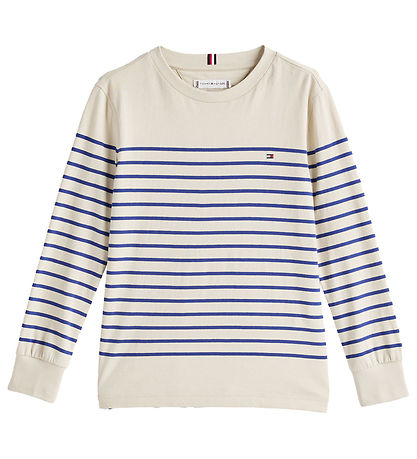 Tommy Hilfiger Bluse - Beige/Blåstribet