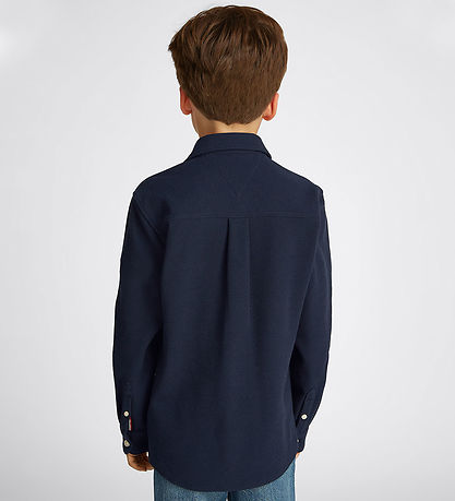 Tommy Hilfiger Skjorte - Micro Waffle - Dark Night Navy