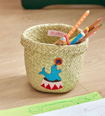 Rice Opbevaringskurv - Raffia/Søgræs - Circus - 15x15 cm - Natur