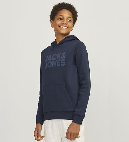 Jack & Jones Hættetrøje - JjeCorp Noos - Navy Blazer/JR/Large Pr