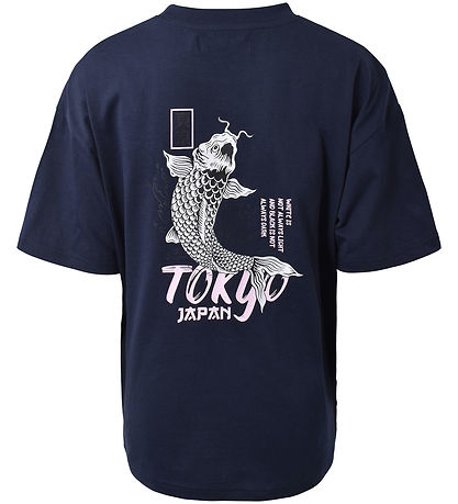 Hound T-shirt - Oversized - Navy m. Print