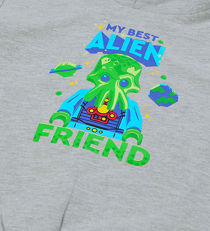 LEGO® Wear Hættetrøje - LWSaku - Gråmeleret m. Alien