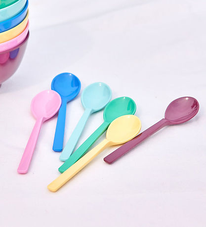 Rice Ske - Melamin - Tea - 6-pak - Gul/Pink/Grøn/Blå/Lilla