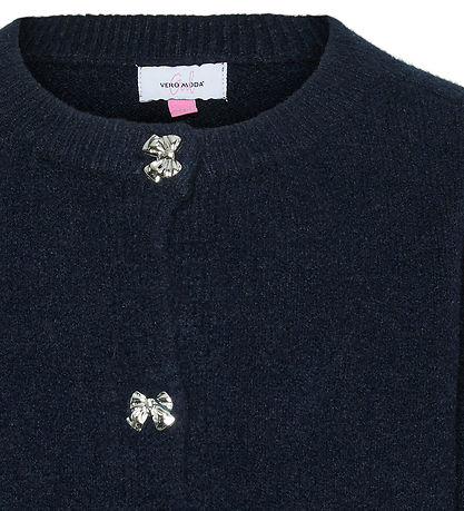 Vero Moda Girl Cardigan - Strik - VmFiona - Navy Blazer/W. MELAN