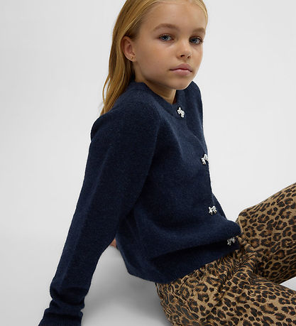 Vero Moda Girl Cardigan - Strik - VmFiona - Navy Blazer/W. MELAN
