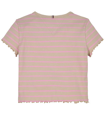Tommy Hilfiger T-shirt - Rib - Classic Beige Pink Sugar Stripe