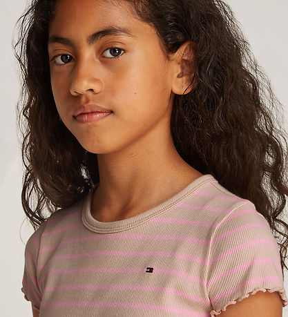 Tommy Hilfiger T-shirt - Rib - Classic Beige Pink Sugar Stripe