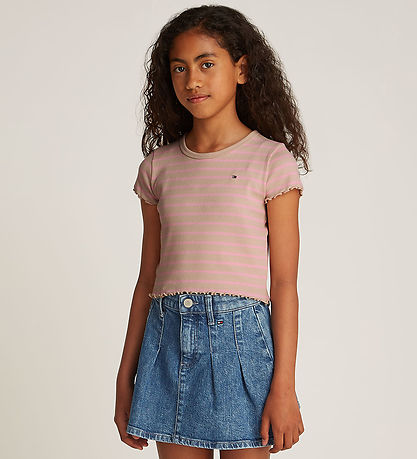 Tommy Hilfiger T-shirt - Rib - Classic Beige Pink Sugar Stripe