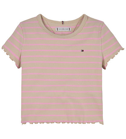 Tommy Hilfiger T-shirt - Rib - Classic Beige Pink Sugar Stripe