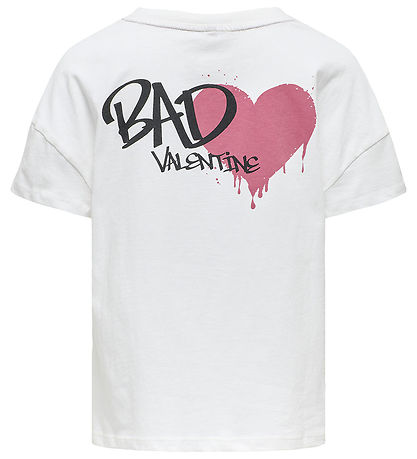 Kids Only T-shirt - KogRosa - Cloud Dancer/Valentine